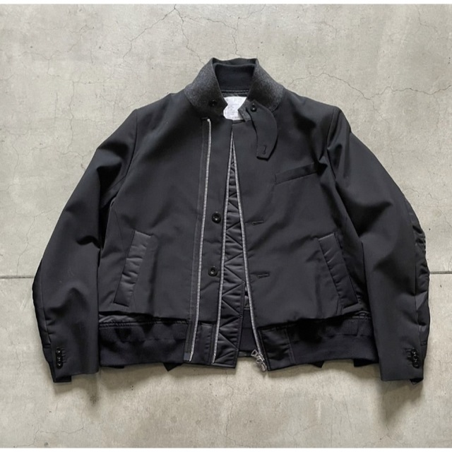 22AW sacai Suiting MA-1 Mix Blouson サカイPOLYESTE