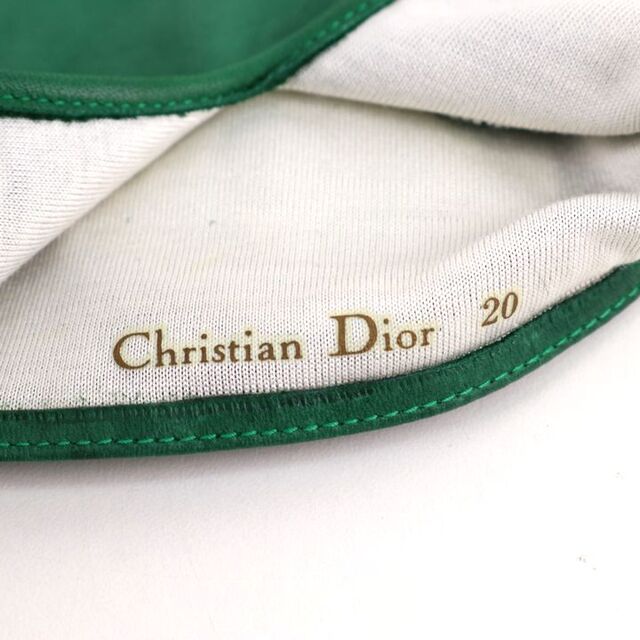 Christian Dior クリスチャンディオール 手袋 レザーグローブ 本革 ロゴ刺繍 革手袋 ブランド レディース 20サイズ グリーン Christian  Diorの通販 by ブランドリユースショップ「KBNET」｜クリスチャンディオールならラクマ