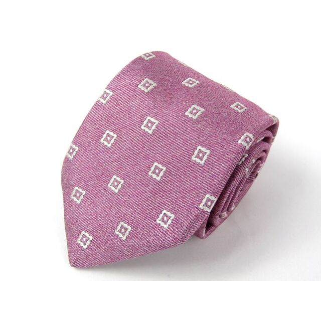 60%OFF】 - LUIGI BORRELLI レッド系 シルクジャカード小紋柄ネクタイ