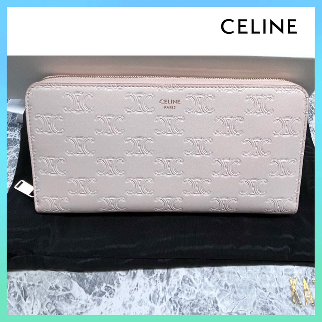 オンラインショップ celine 【新品未使用】01 セリーヌ 長財布 トリオンフ ピンク 財布