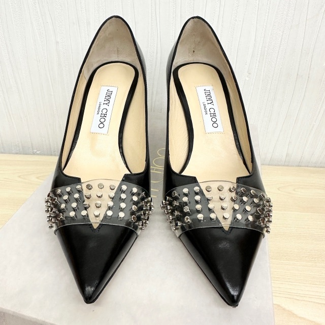 JIMMY CHOO - 【M886】美品 ジミーチュウ 39 HAZEL レザー ヒール