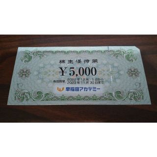 早稲田アカデミー　株主優待5000円分(その他)