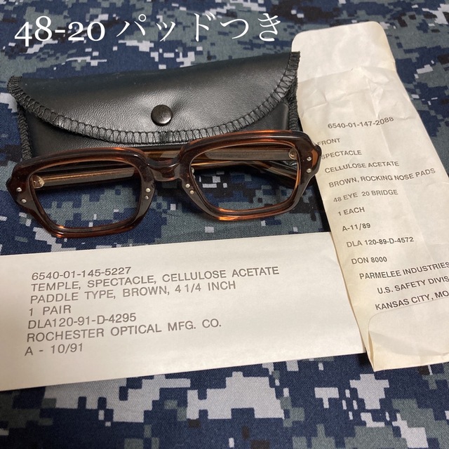 48-20ノーズパッド付き米軍実80s眼鏡BCGサングラス/メガネ