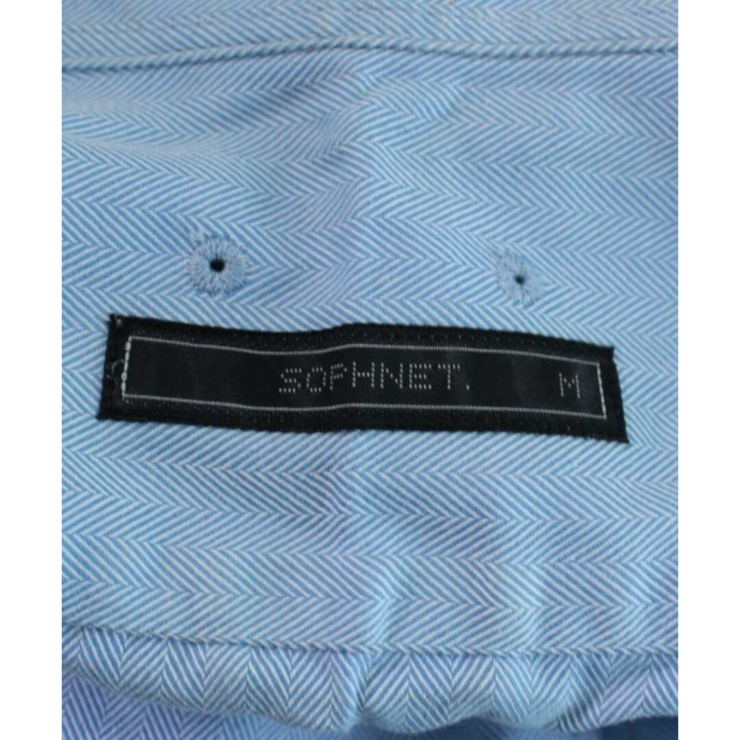 SOPHNET. ソフネット カジュアルシャツ M 青x白(ヘリンボーン)オールシーズンポケット