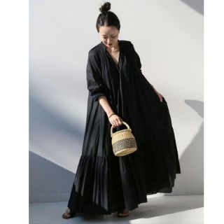 プラージュ(Plage)の美品 plage Lawn ボリューム Flare ワンピース 36(ロングワンピース/マキシワンピース)