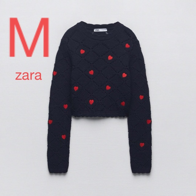 ZARA オープンニットセーター　ハート　Mレディース