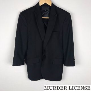 マーダーライセンス(Murder License)の美品 マーダーライセンス 7分袖テーラードジャケット ブラック サイズ46(テーラードジャケット)