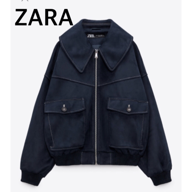 ZARA - ZARAコントラストトップステッチボンバージャケットの ZARA - ZARAコントラストトップステッチボンバージャケットの