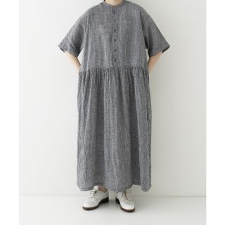 ネストローブ(nest Robe)のネストローブ　フレンチリネンギンガム シャツワンピース (ロングワンピース/マキシワンピース)