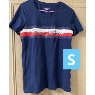 トミーヒルフィガー(TOMMY HILFIGER)のトミーヒルフィガー　トミー　tシャツ　トップス　半袖　ロゴ　ネイビー　S(Tシャツ(半袖/袖なし))