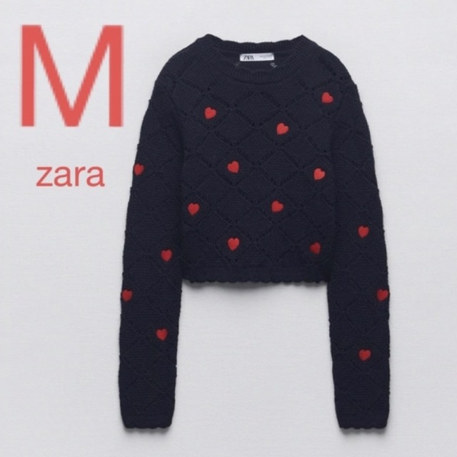 ZARA オープンニットセーター　ハート　Mレディース