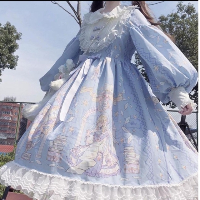長袖ワンピース ロリータ ファッションドレス レディースのワンピース(ロングワンピース/マキシワンピース)の商品写真