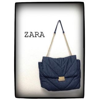 ザラ(ZARA)の美品　ZARA キルティング　ショルダーバッグ　デニム生地(ショルダーバッグ)