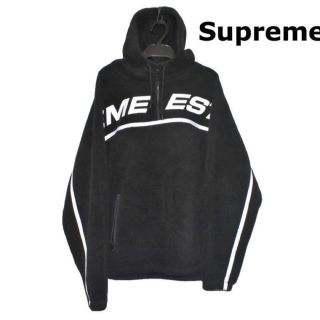 日本製 新品 Supreme フェイクファージップアップパーカー S 黒 シール