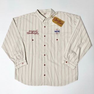 テンダーロイン(TENDERLOIN)のTENDERLOIN  19SS ワッペン付きストライプ長袖ワークシャツ(シャツ)