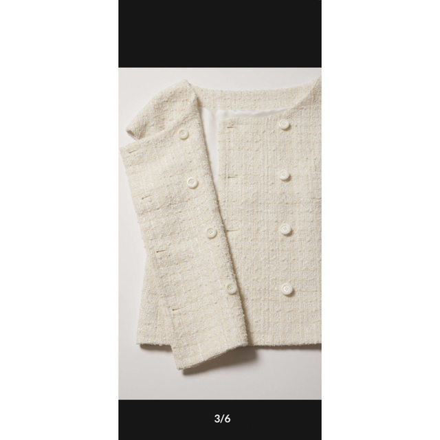 cccmalie ツイード半袖ジャケット White レディースのジャケット/アウター(ノーカラージャケット)の商品写真