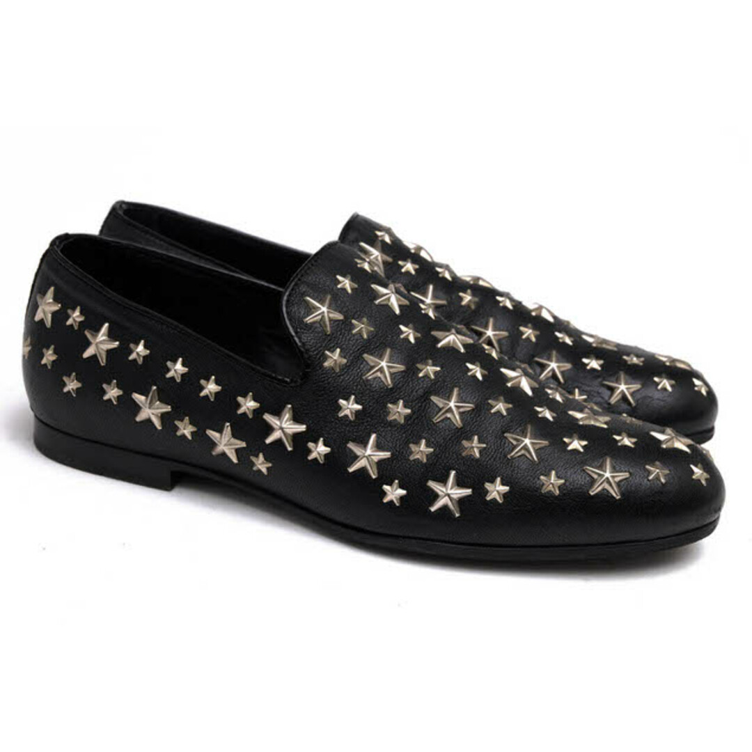ジミーチュウ/Jimmy Choo ヴァンプローファー シューズ 靴 メンズ 男性 男性用レザー 革 本革 ブラック 黒 122 SLOANE BIKER LEATHER スタースタッズ スリッポン