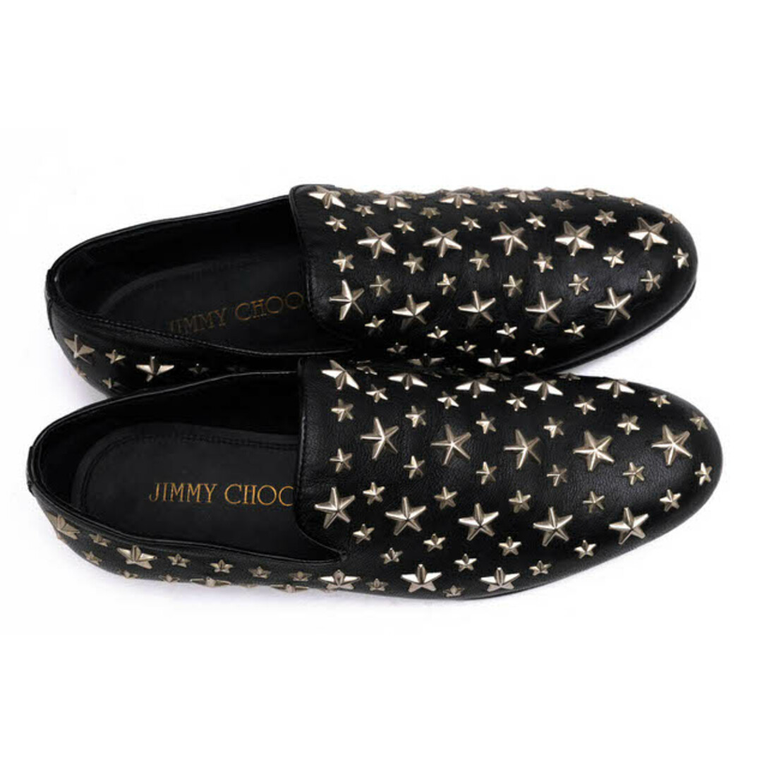 ジミーチュウ/Jimmy Choo ヴァンプローファー シューズ 靴 メンズ 男性 男性用レザー 革 本革 ブラック 黒 122 SLOANE BIKER LEATHER スタースタッズ スリッポン