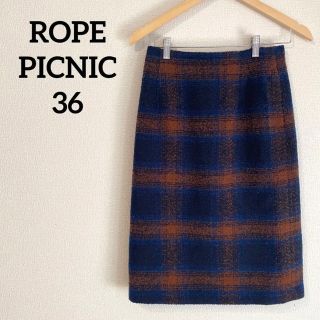 ロペピクニック(Rope' Picnic)のロペ ピクニック ROPE PICNIC チューブスカート チェック ツイード(ひざ丈スカート)