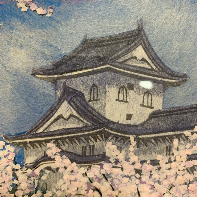 八木天水　彩密和紙絵「姫路城」