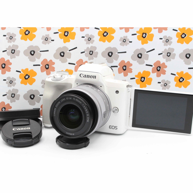 Canon - 可愛いホワイトでカメラがもっと楽しく❤️キャノンCanon EOS KISS M
