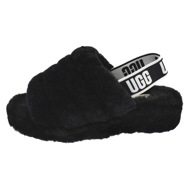 UGG アグ FLUFF YEAH SLIDE フラッフイヤースライド ボア サンダル ブラック US6 1095119