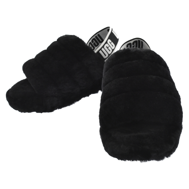 UGG(アグ)のUGG アグ FLUFF YEAH SLIDE フラッフイヤースライド ボア サンダル ブラック US6 1095119 レディースの靴/シューズ(サンダル)の商品写真