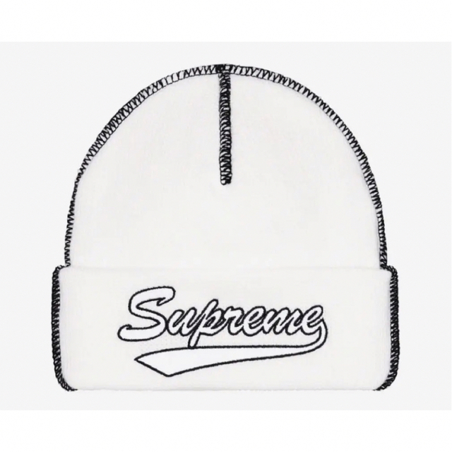 Supreme(シュプリーム)のSupreme Contrast Stitch Beanie White メンズの帽子(ニット帽/ビーニー)の商品写真