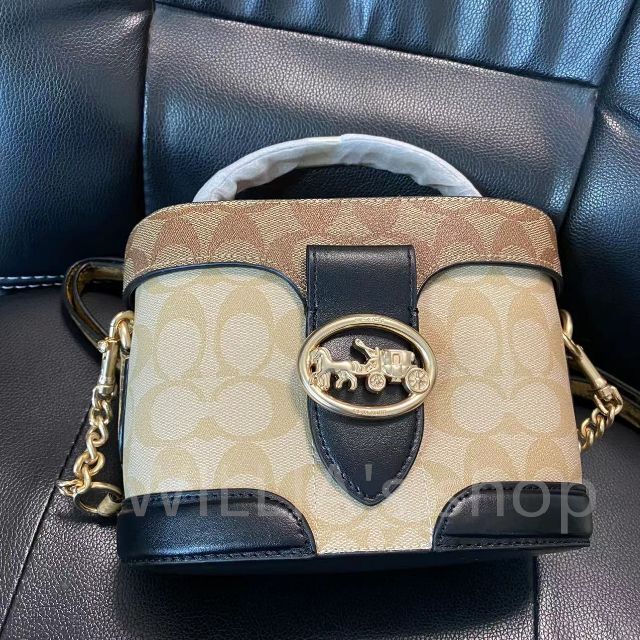 バッグ COACH コーチ ケースバッグ斜め掛けワンショルダーバッグカーキ