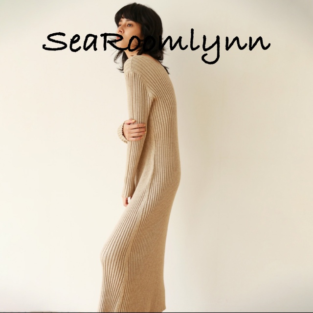 SeaRoomlynn(シールームリン)のSeaRoomlynn 2wayリブニットストレートワンピース　イエロー レディースのワンピース(ロングワンピース/マキシワンピース)の商品写真