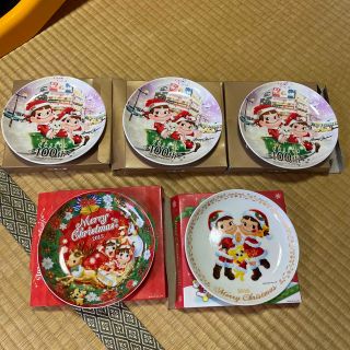 フジヤ(不二家)のぺこちゃんクリスマスケーキ皿(食器)