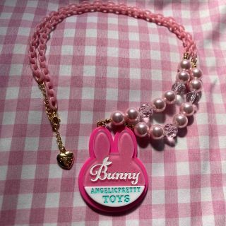 アンジェリックプリティー(Angelic Pretty)のAngelicPretty BunnyTag ネックレス 濃ピンク(ネックレス)