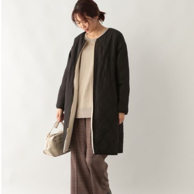 GLOBAL WORK ボアリバーシブルロングコート ブラック×ホワイト orbitin.id
