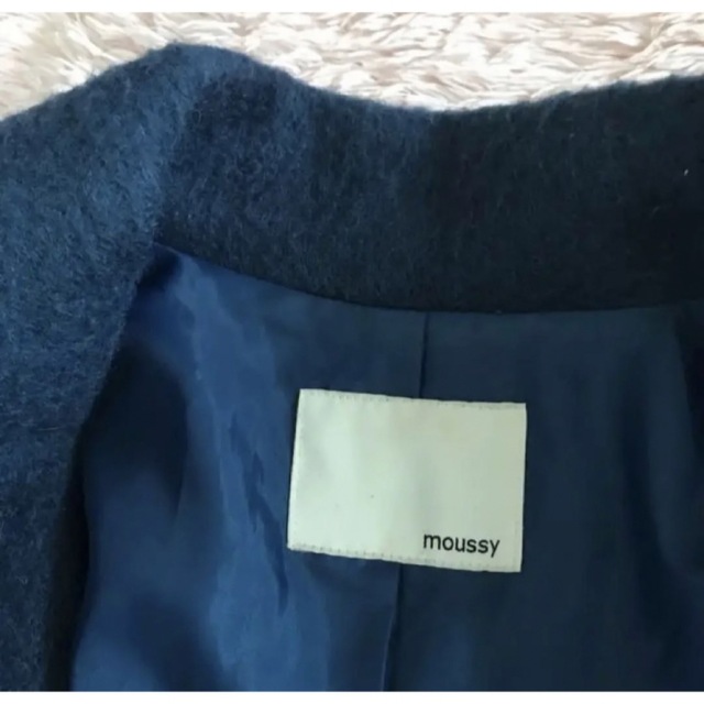 moussy(マウジー)のmoussy  マウジー　ウールシャギーコート　ブルー系　サイズ2  レディース レディースのジャケット/アウター(チェスターコート)の商品写真