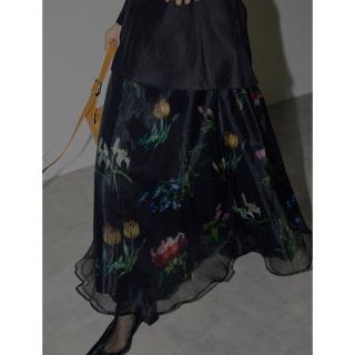 アメリヴィンテージ(Ameri VINTAGE)のSOFIA ORGANZA LAYERED SKIRT(ロングスカート)