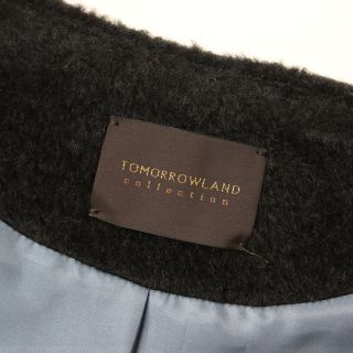 TOMORROWLAND collection トゥモローランド コレクション コート ショートコート アウター 22秋冬 ブラック 黒 36 9号 長袖 ノーカラー スーリーアストラカン アルパカ 暖かい もこもこ ボア トレンド シンプル 無地 ブランド