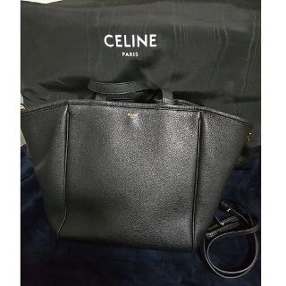 セリーヌ(celine)の【極美品】セリーヌ フォールドカバ  ショルダー トート 黒 CELINE(ハンドバッグ)