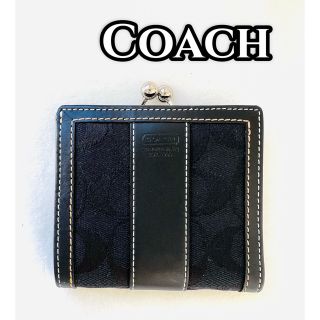 コーチ(COACH)の✨新品未使用✨コーチ　二つ折り財布　ブラック　シグネチャー　黒(折り財布)