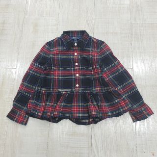 ポロラルフローレン(POLO RALPH LAUREN)のポロ ラルフローレン フリル チェック シャツ サイズ 5 115(ブラウス)