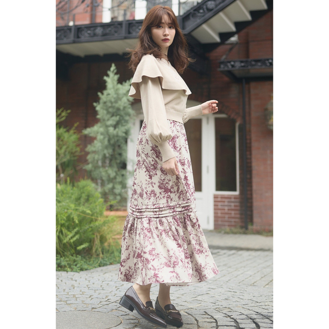 herlipto＊Autumn Botanical Printed Skirt