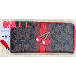 コーチ(COACH)の【新品】COACH コーチ パックマン チェリー さくらんぼ 長財布(財布)