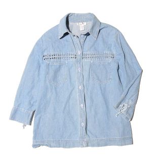 90sヴィンテージ　ヨーロッパ古着 laura kent  デザインデニムシャツ(シャツ/ブラウス(長袖/七分))