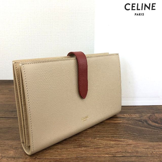 celine - 極美品 CELINE ラージストラップウォレット ベージュ 16の 