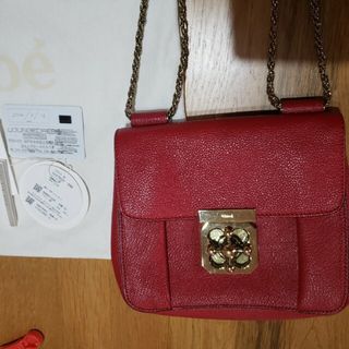 【美品】Chloe エルシー 2wayショルダーバッグ  綺麗なレッドカラー