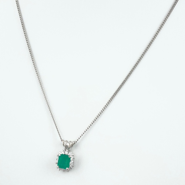 美品 エメラルド デザインネックレス Pt850 【中古】 ネックレス