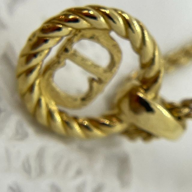 Christian Dior(クリスチャンディオール)の【良品】クリスチャンディオール CDロゴネックレス ゴールドカラー レディースのアクセサリー(ネックレス)の商品写真