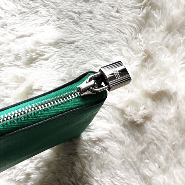 美品 HERMES エルメス アトゥ ポーチ カデナ ウエストバッグ グリーン