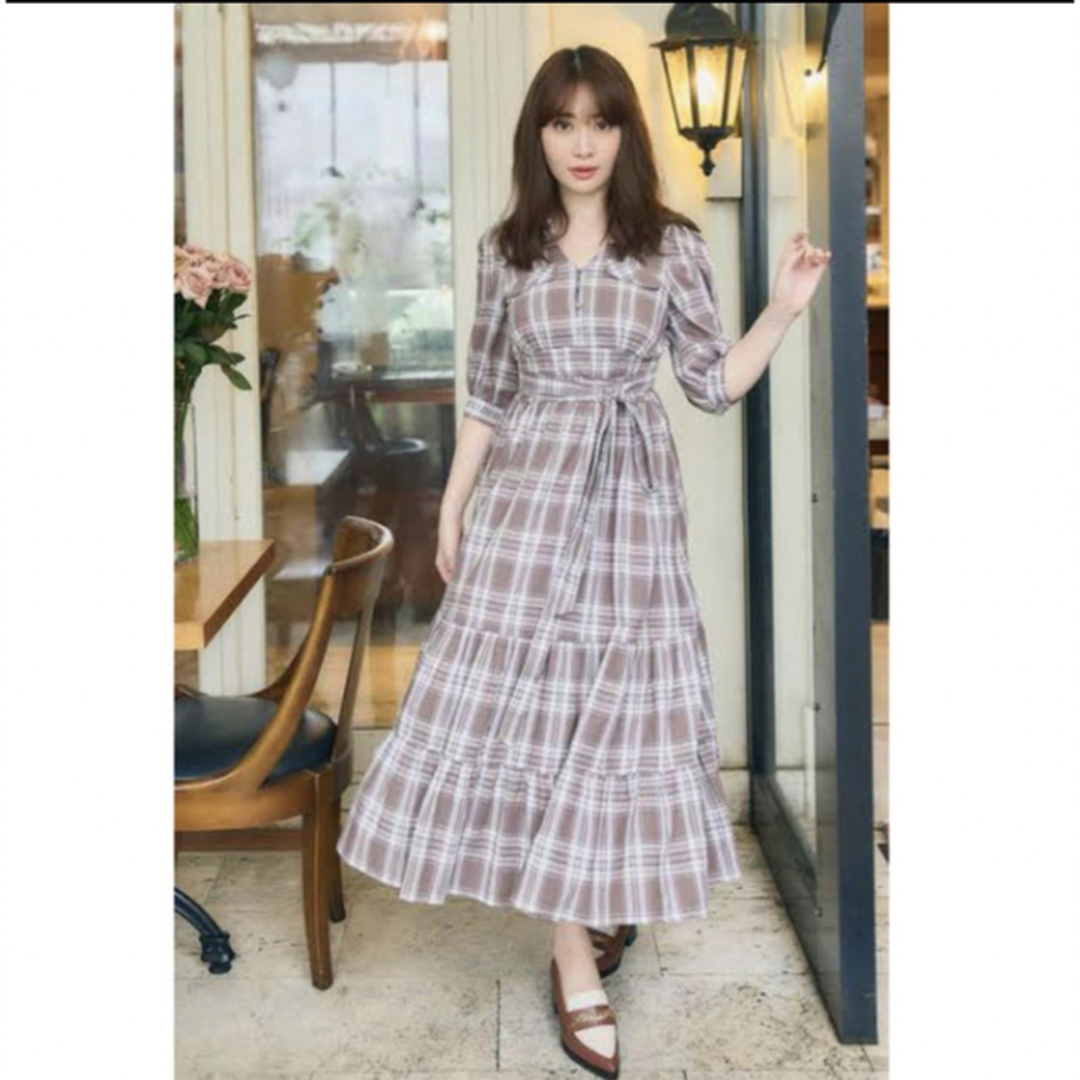 Herlipto Bergamo Plaid Tiered Long Dress