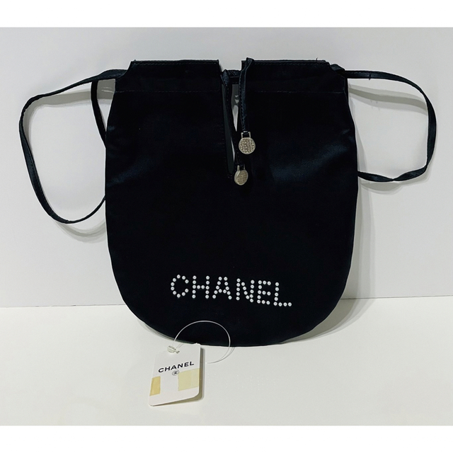 シャネル パール 巾着 バッグ ポーチ ナイロン CHANEL ヴィンテージ