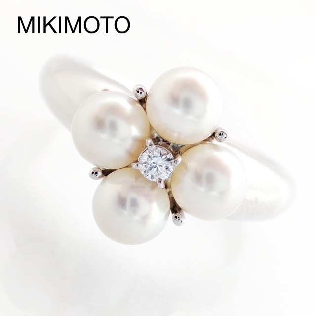 MIKIMOTO - MIKIMOTO ミキモト ペルリータ パール ダイヤ リング PT ジュウル